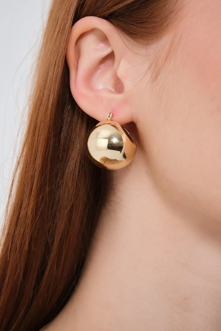 Large Ball Earrings - Gold Gold