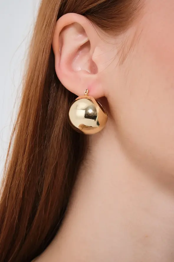 Large Ball Earrings - Gold - 1