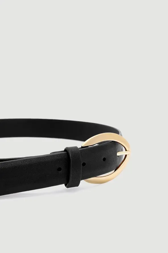 Large Buckle Belt - Black - 2