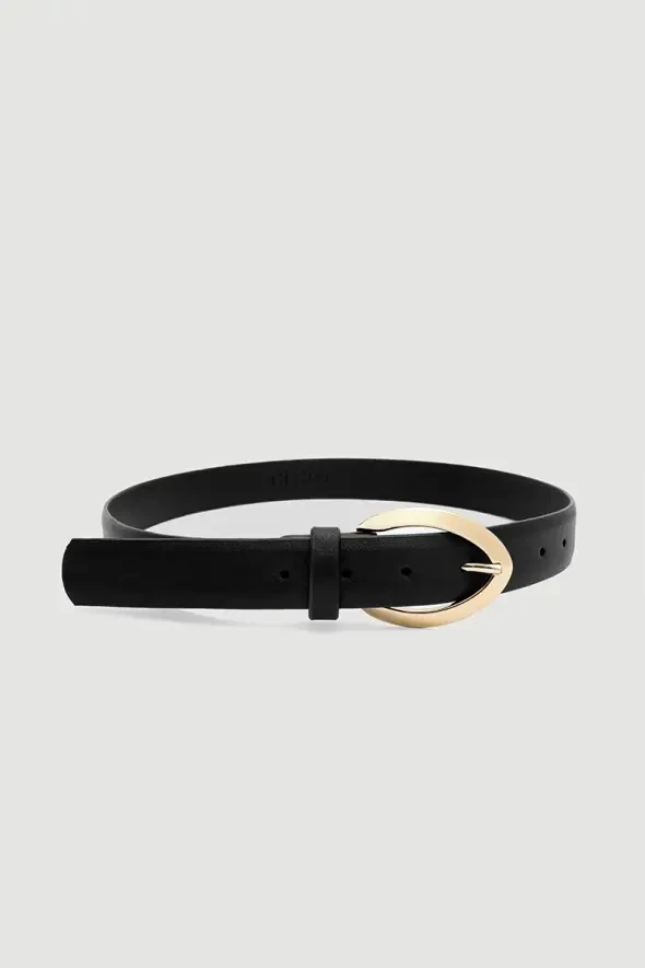 Large Buckle Belt - Black - 1