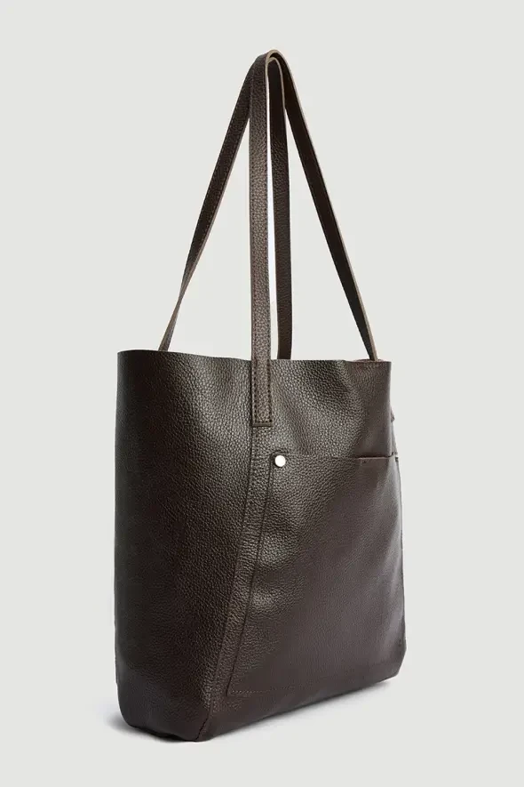 Large Leather Bag - Brown - 2
