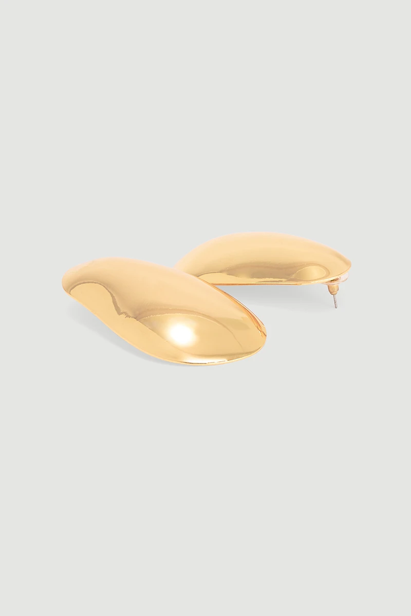 Large Oval Earrings - Gold - 3