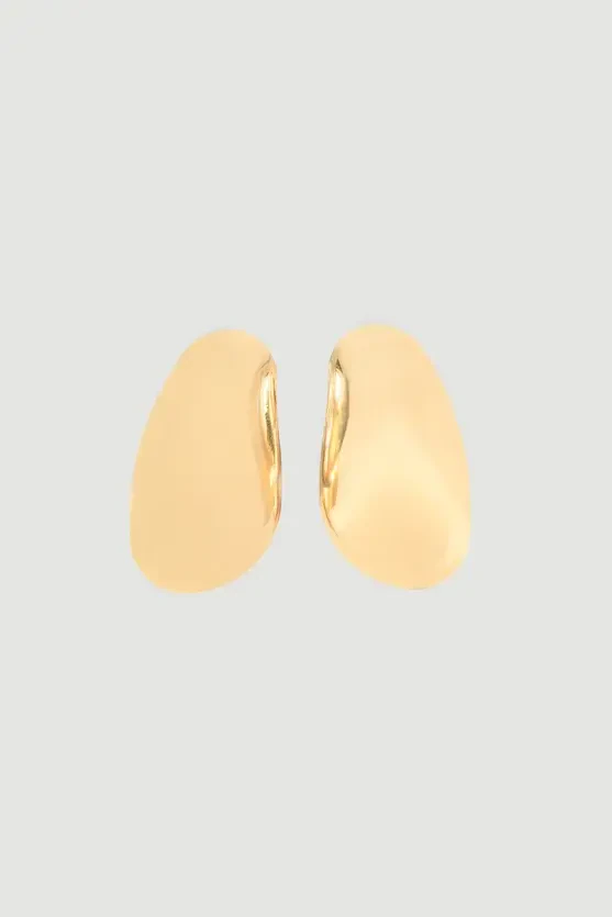 Large Oval Earrings - Gold - 1
