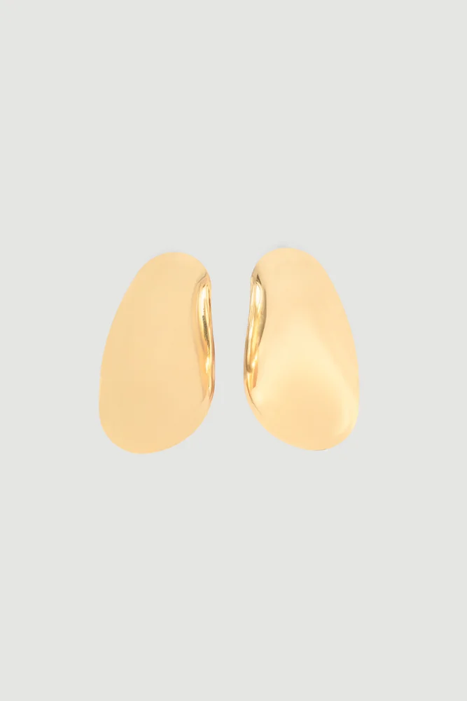 Large Oval Earrings Gold Gold