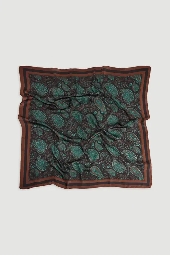 Large Shawl Patterned Scarf - Terracotta - Gusto