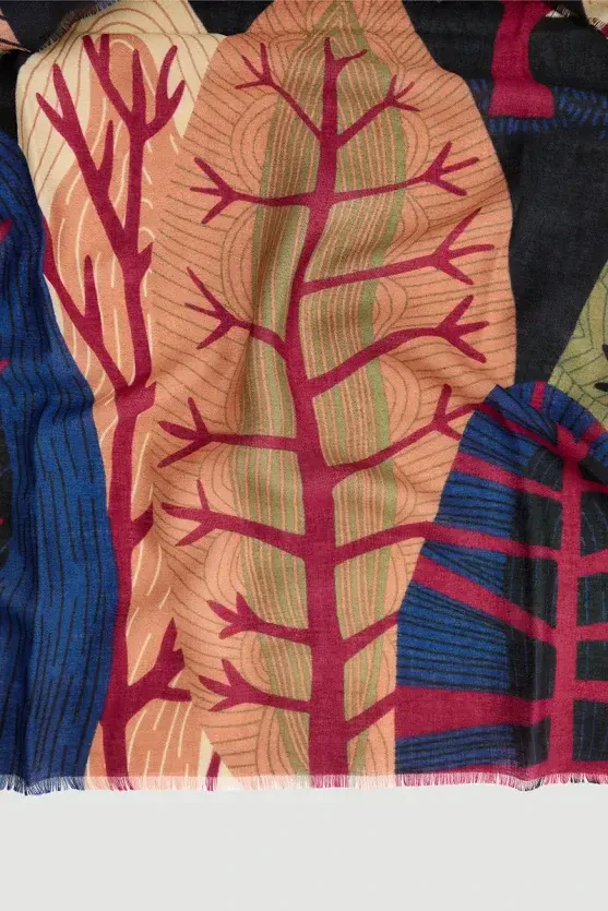 Leaf Pattern Shawl - Green - Gusto