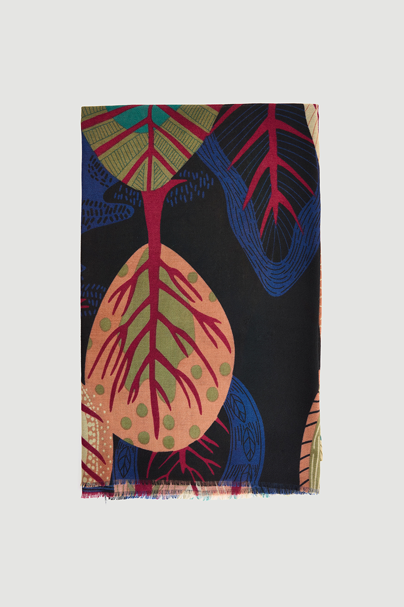 Leaf Pattern Shawl Green - Gusto