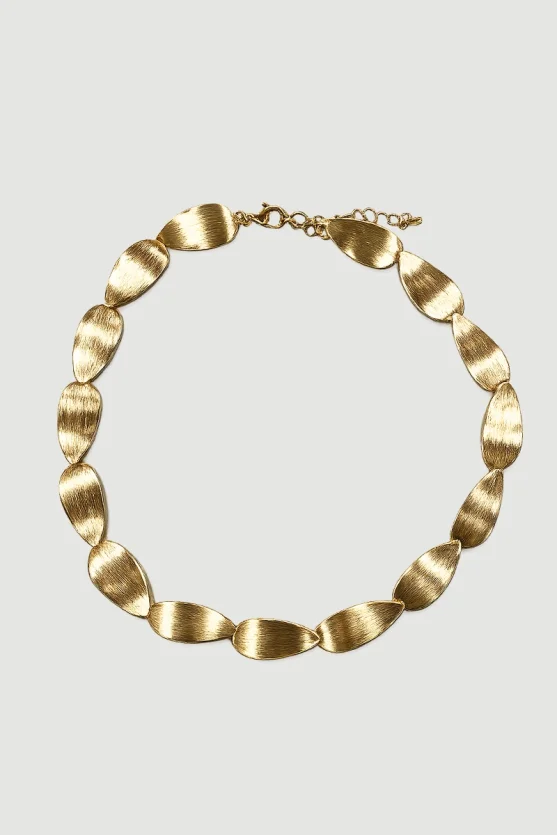 Leaf-Shaped Necklace - Gold - 2