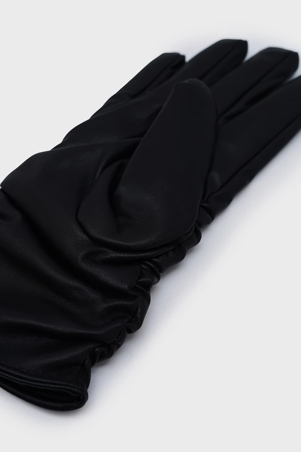 Leather Gloves - Black - 2