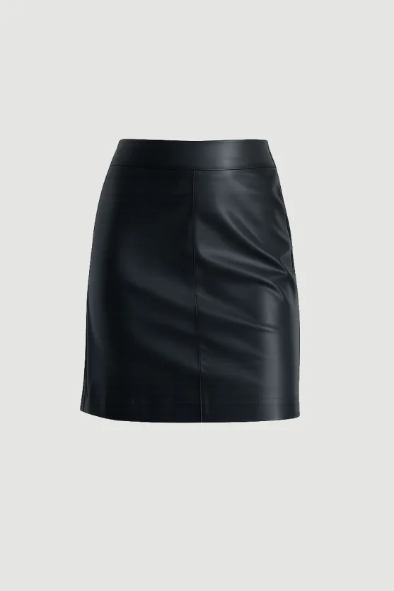 Leather Mini Skirt Black - Gusto