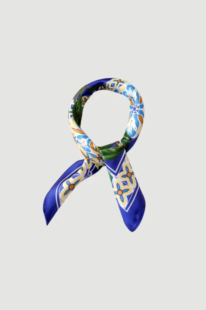 Lemon Print Scarf - Navy Blue Navy Blue