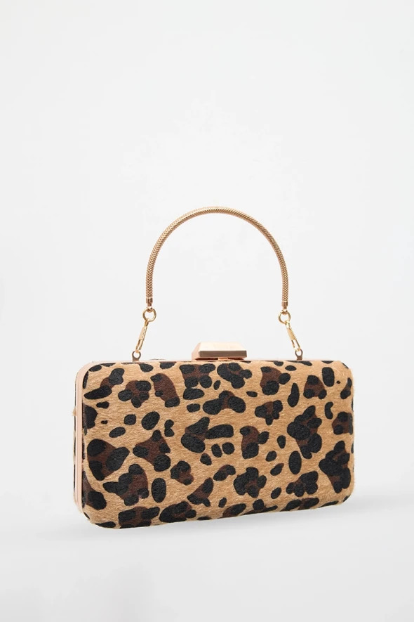 Large leopard print clutch bag best sale