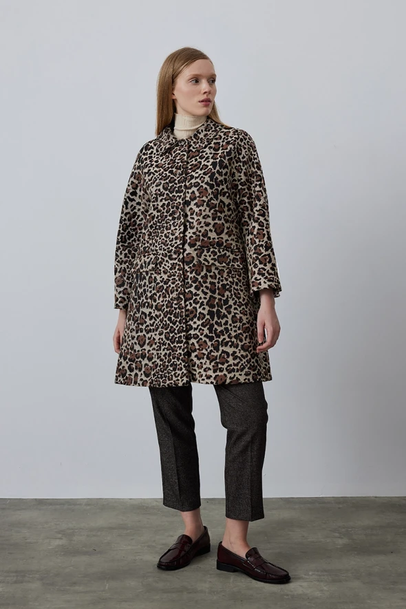 Leopard Patterned Caftan - Brown - 3