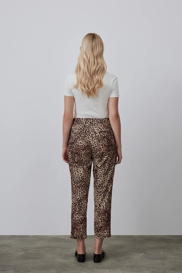 Leopard Print Mom Pants - Brown - 5