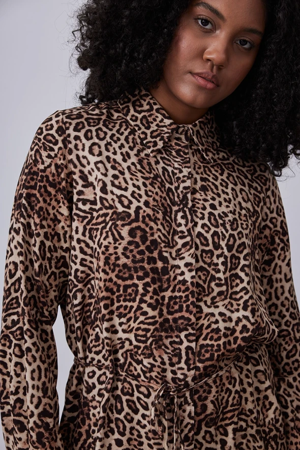 Leopard Print Shirt - Brown - 4