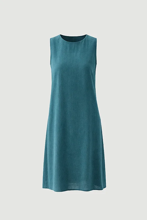 Linen Pinafore Dress - Green - Gusto
