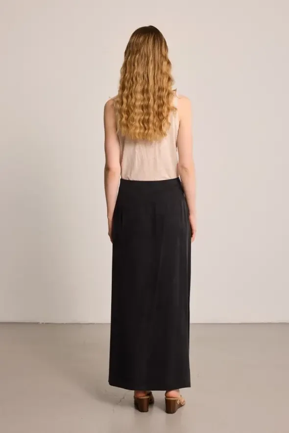 Long Lyocell Skirt - Black - 5
