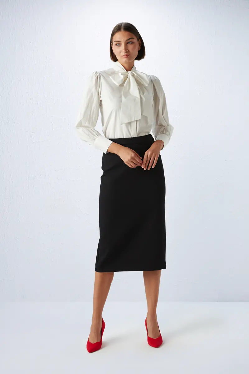 Long Pencil Skirt - Black Autumn-Winter