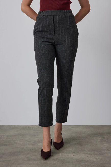 Lurex Striped Knitted Pants - Gray Gray