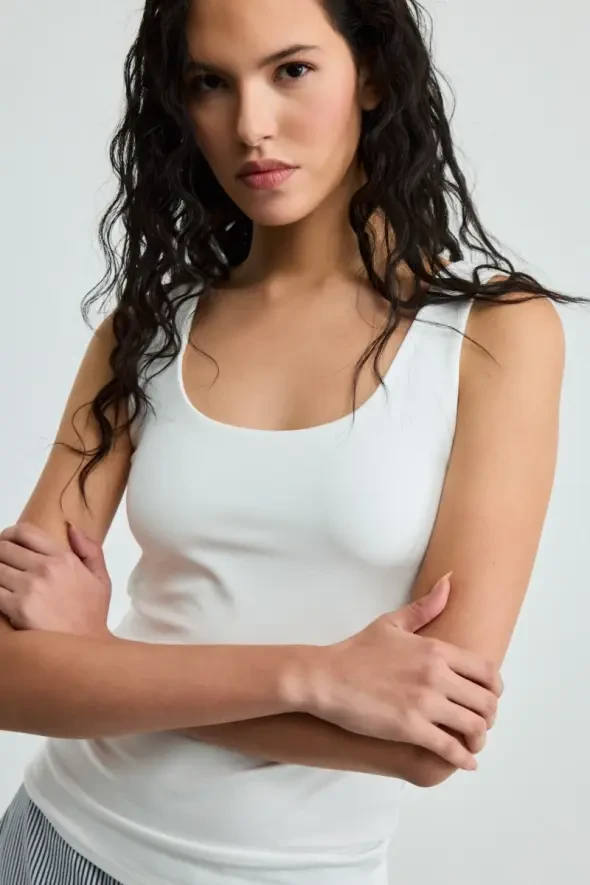 Lycra Tank Top - Ecru - Gusto