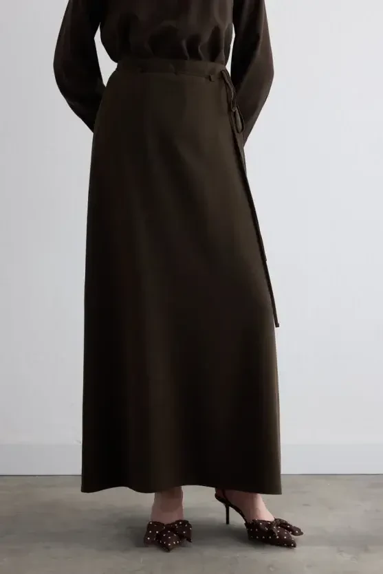 Lyocell Long Skirt - Brown - Gusto