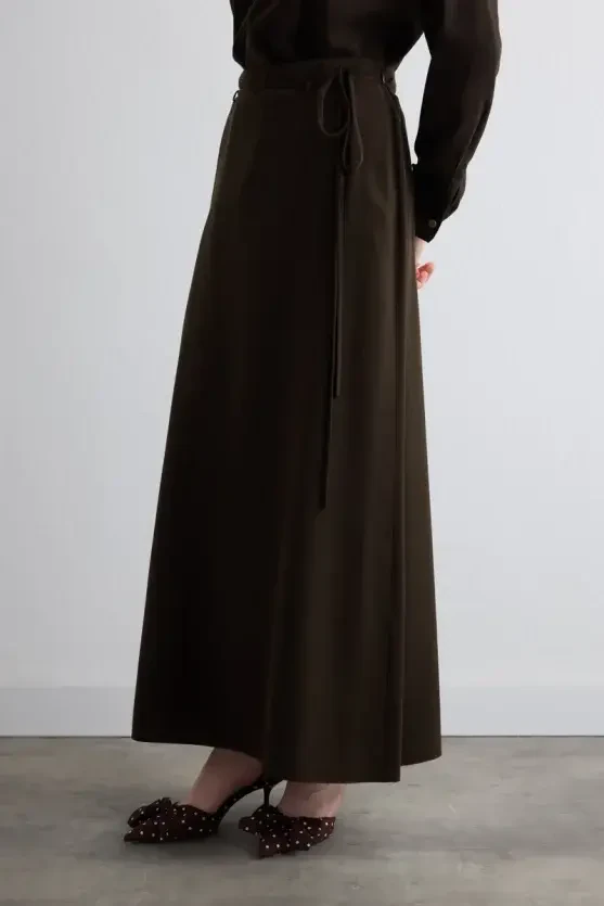 Lyocell Long Skirt - Brown - 3