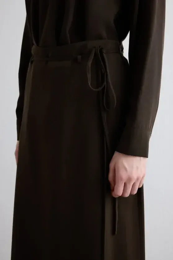 Lyocell Long Skirt - Brown - Gusto