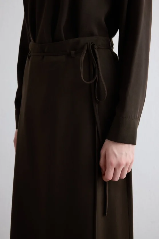 Lyocell Long Skirt Brown - 4