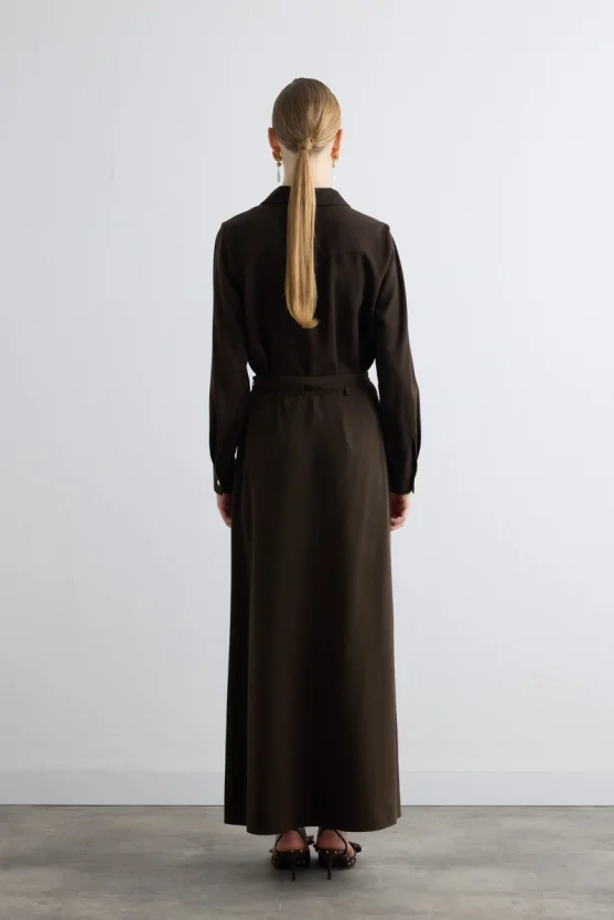 Lyocell Long Skirt Brown - 6
