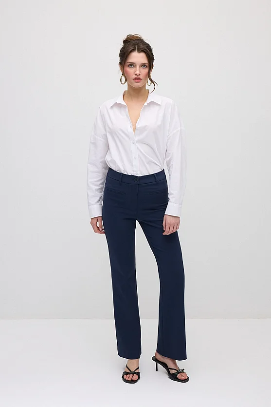 Magic Flare Trousers - Navy Blue - 1