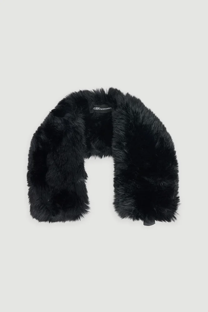 Magnetic Faux Fur Collar Black Black