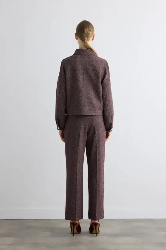 Marled Pocket Jacket - Burgundy - 5