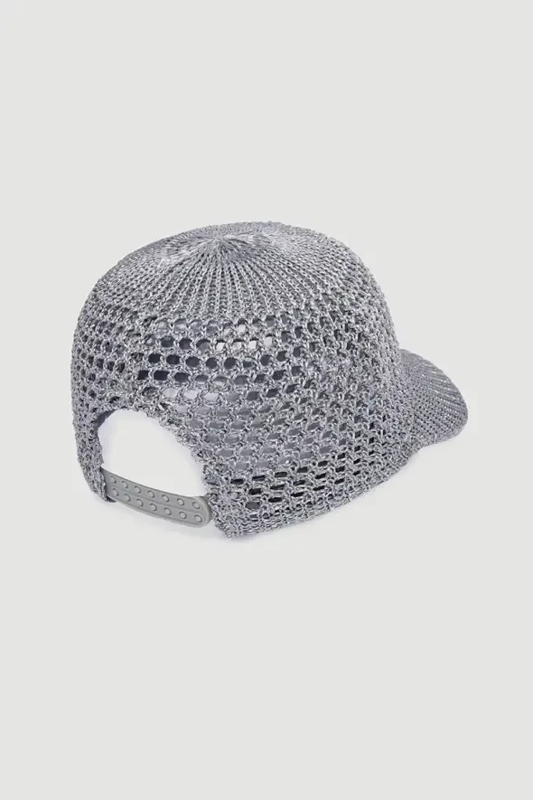Mercerized Knit Cap Hat - Silver - 3