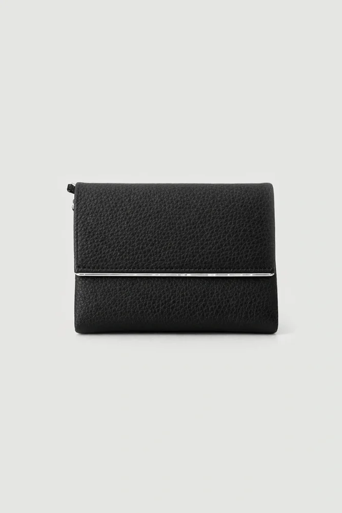 Metal-Detail Wallet – Black Black