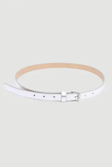 Metallic Buckle Belt - Silver Silver