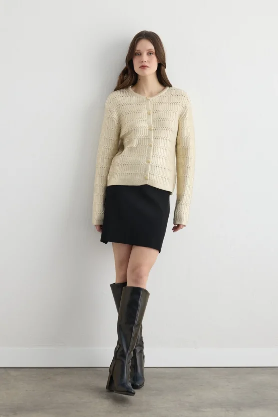 Metallic Knit Jacket Gold - 3