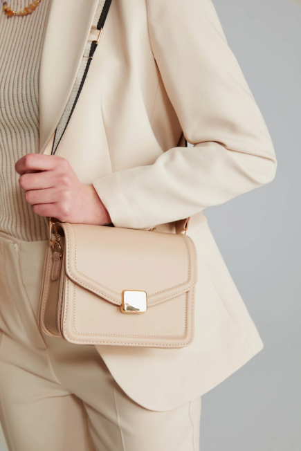 Mini Bag with Shoulder Strap - Beige Beige
