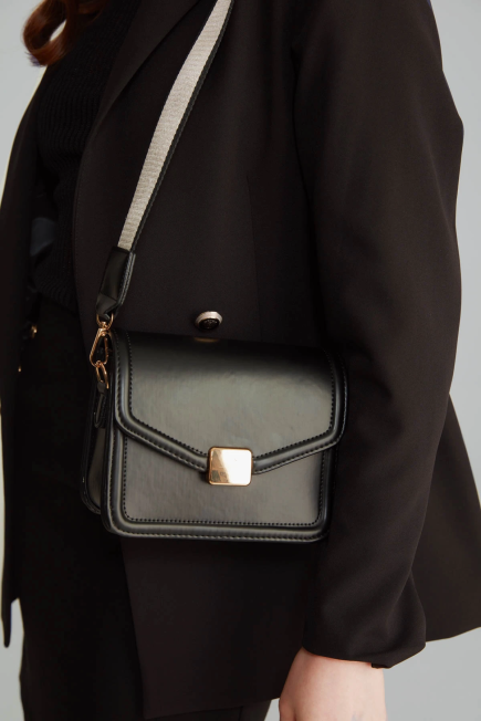 Mini Bag with Shoulder Strap - Black Black