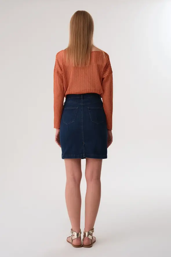 Mini Denim Skirt - Blue - 6