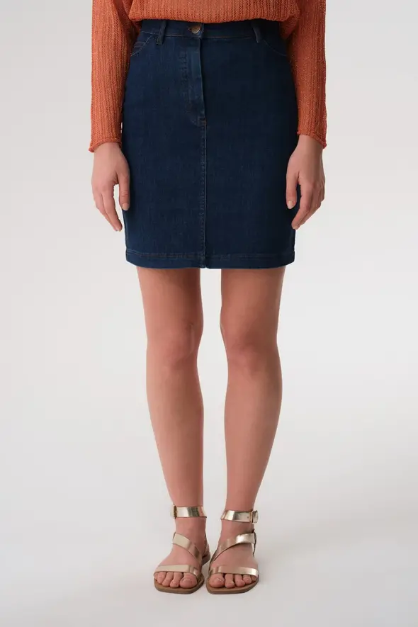 Mini Denim Skirt - Blue - 1