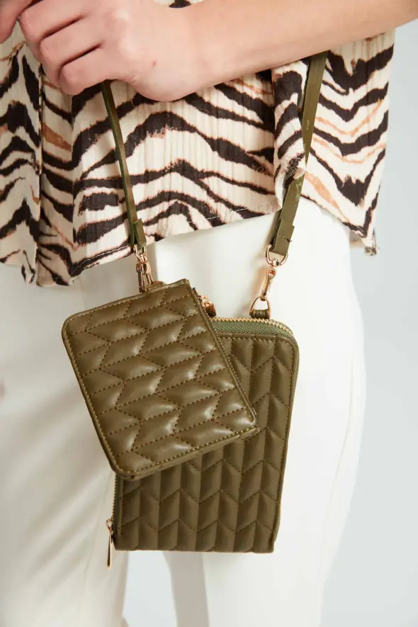 Mini Wallet Quilted Bag - Khaki - 1