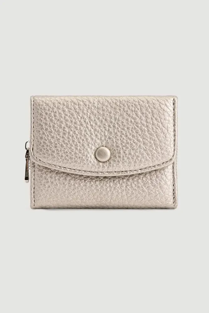 Mini Wallet with Zipper Detail - Gray