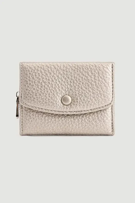 Mini Wallet with Zipper Detail - Gray - 1