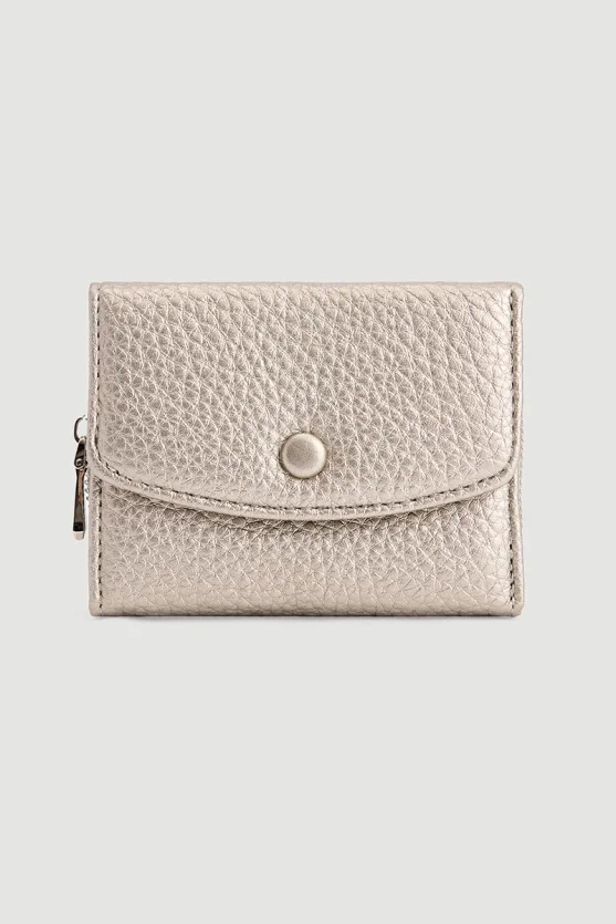 Mini Wallet with Zipper Detail Gray - 1