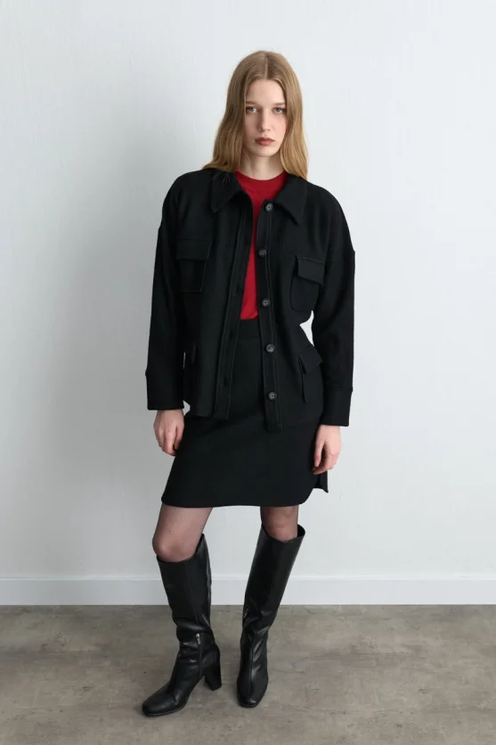 Mini Wool Skirt Black - Gusto