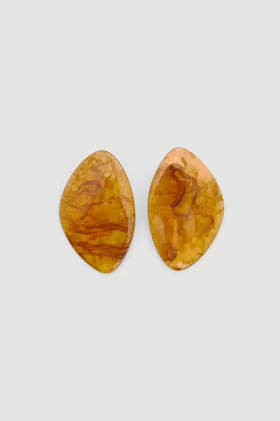 Minimal Flat Earrings Brown - Gusto