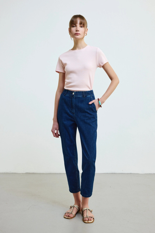 Mom Jean Pants - Blue - 3