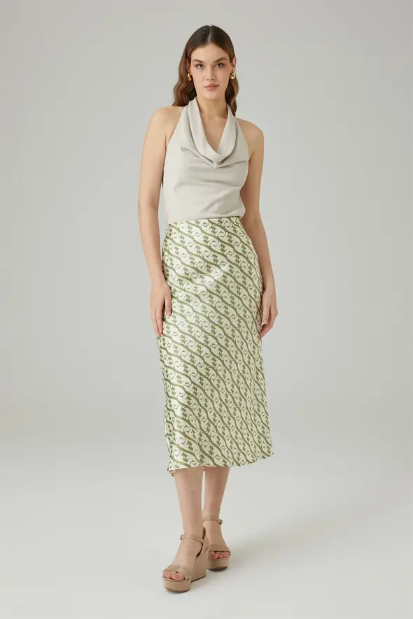 Monogram Diagonal Skirt - Green - 3