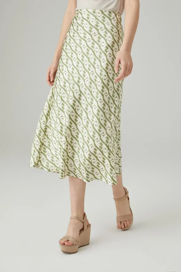 Monogram Diagonal Skirt - Green - 1