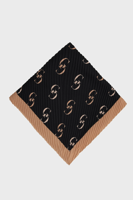 Monogram Pleated Scarf - Black Black